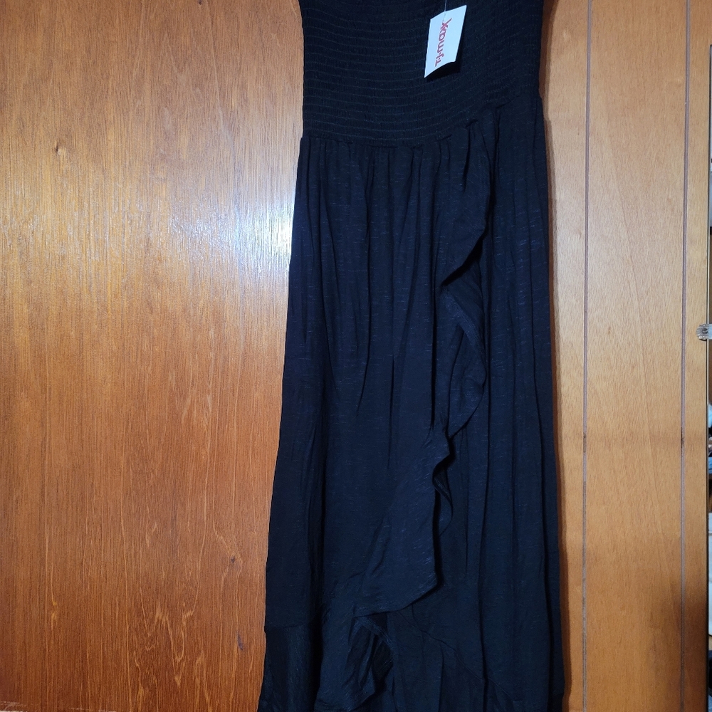 Black strapless summer dress